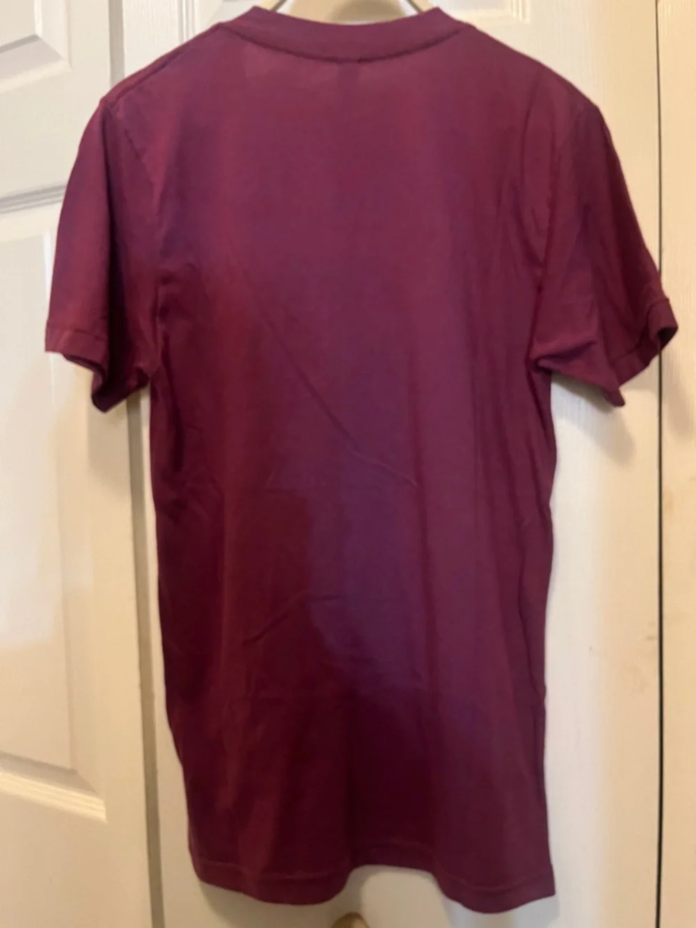 American Apparel Deep Burgundy V-Neck Short Sleeve Tee - Picture 6 of 6